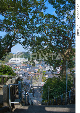 高台の神社から見た風景 123885652