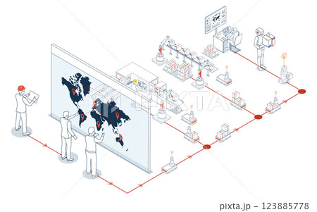 Smart logistics automated warehouses, efficient labor, wireless transport, robotics, Industry 4.0 with AGV and AMR. Smart logistics automated warehouses, efficient labor, wireless transport, robotics, Industry 4.0 with AGV and AMR. 123885778