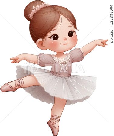 cute little ballerina in pink tutu 123885904