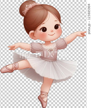 cute little ballerina in pink tutu 123885904
