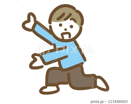 両手を広げて紹介している若い男性(全身) 両手を広げて紹介している若い男性(全身) 123886003