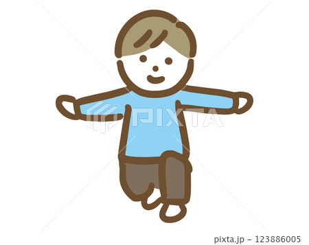 セーフのポーズをする男性 セーフのポーズをする男性 123886005