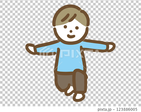 セーフのポーズをする男性 セーフのポーズをする男性 123886005