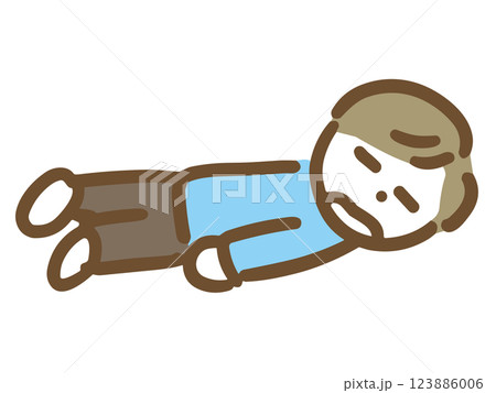 倒れている無気力な男性 123886006