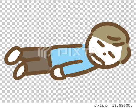 倒れている無気力な男性 123886006