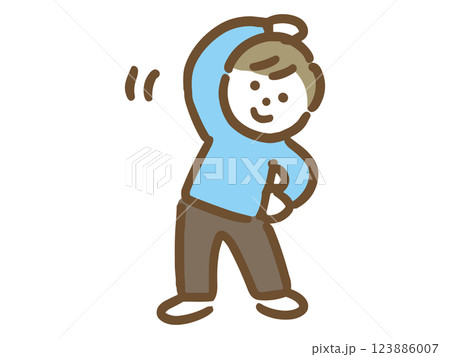 準備運動をしている男性 123886007