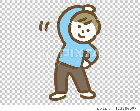 準備運動をしている男性 123886007