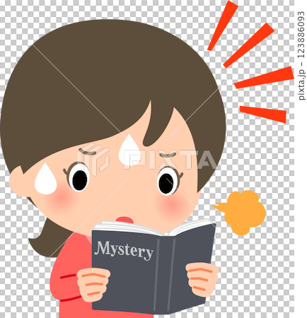 夢中でミステリー小説を読む女性 123886093