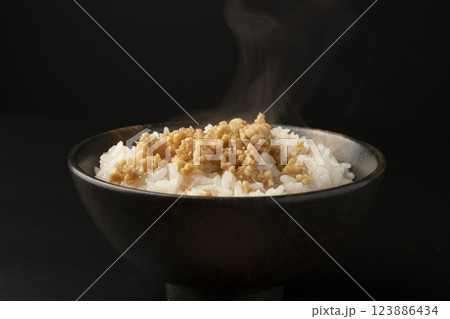 鶏そぼろをかけたご飯 123886434