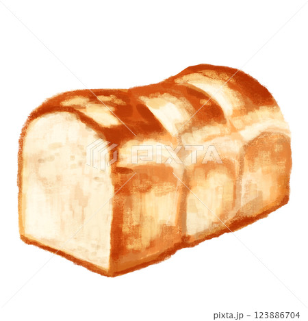 手描きな食パン 123886704