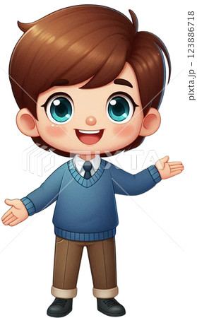 cute happy smiling child isolated on white Presentation 123886718