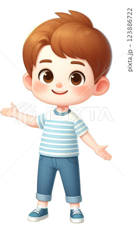 happy smiling little boy in various poses Presentation 123886722