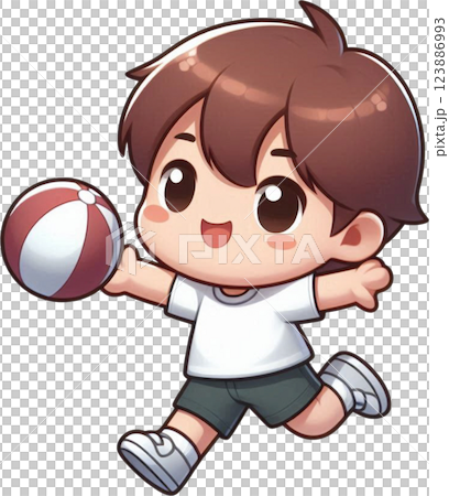a boy with a ball 123886993