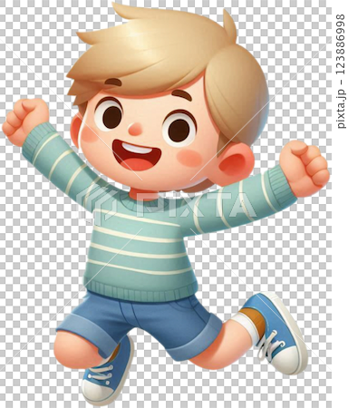 happy smiling boy jumping happy smiling boy jumping 123886998
