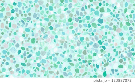 緑色のテラゾー柄、水彩画イラスト背景 123887072