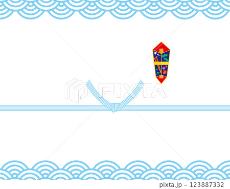 水引のベクターイラスト　プレゼント用包装用紙背景イラスト 123887332