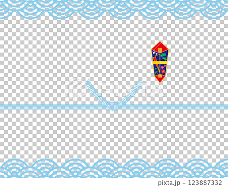 水引のベクターイラスト　プレゼント用包装用紙背景イラスト 123887332