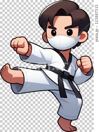 boy in white clothing Taekwondo 123887515