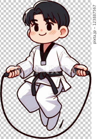 Taekwondo jump rope 123887567