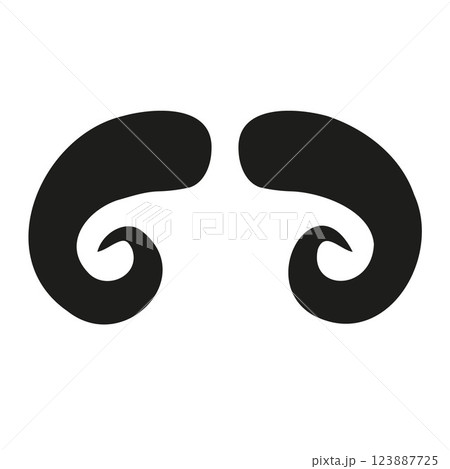 Vector hand drawn goat horns silhouette Vector hand drawn goat horns silhouette 123887725