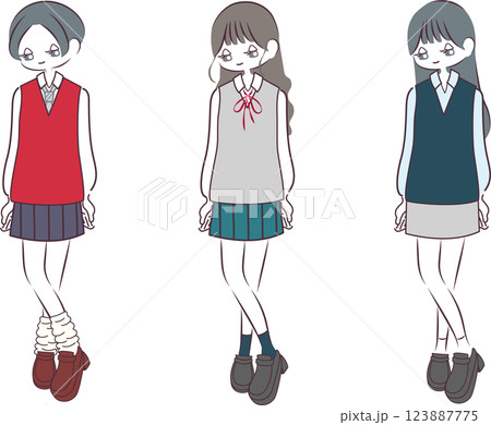 令和の女子高生のおしゃれで大人っぽい制服の着こなし 令和の女子高生のおしゃれで大人っぽい制服の着こなし 123887775