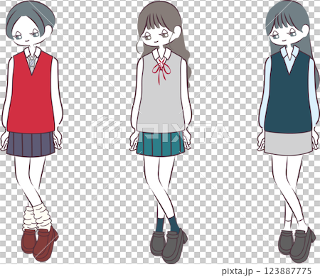 令和の女子高生のおしゃれで大人っぽい制服の着こなし 令和の女子高生のおしゃれで大人っぽい制服の着こなし 123887775