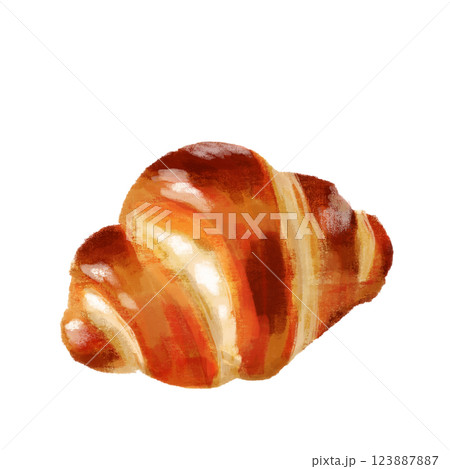 水彩で描いたクリームパン 水彩で描いたクリームパン 123887887