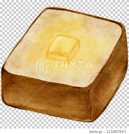 Watercolor illustration of toast bread 123887933