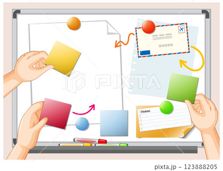 Collaborative Brainstorming with Sticky Notes 123888205