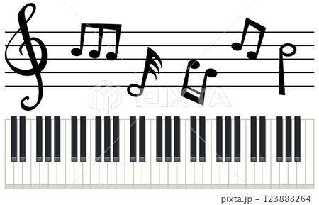 Musical Notes and Piano Keys Harmony Musical Notes and Piano Keys Harmony 123888264