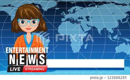 Entertainment News Live Streaming Illustration Entertainment News Live Streaming Illustration 123888285