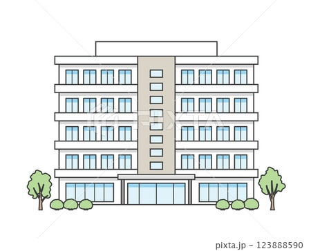 介護施設または医療施設の建物のイラスト 123888590