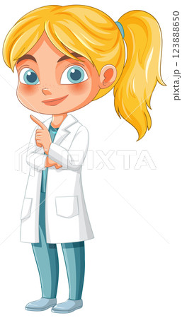 Curious Scientist in Lab Coat 123888650