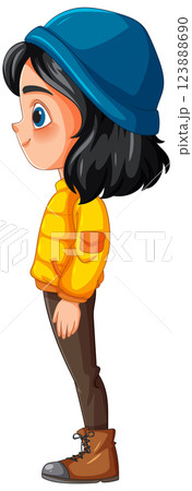 Stylish Girl in Winter Attire 123888690