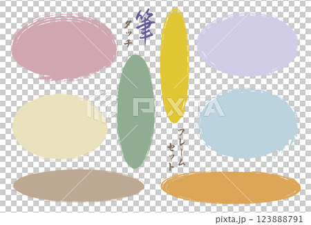 Hand-painted oval circle frame set / dull color Hand-painted oval circle frame set / dull color 123888791