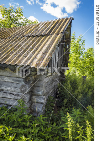 Part of the abandoned wooden hut Part of the abandoned wooden hut 123889110