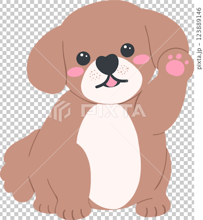 Shih Tzu Dog Cartoon Set in Cute Flat Design with Different Poses and Expressions 123889146