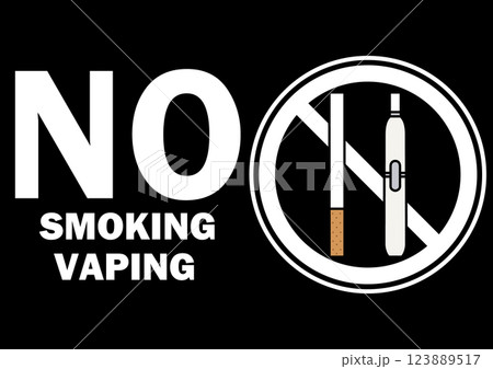 貼り紙看板イラストー禁煙No Smokingー 貼り紙看板イラストー禁煙No Smokingー 123889517
