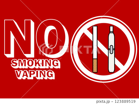 貼り紙看板イラストー禁煙No Smokingー 貼り紙看板イラストー禁煙No Smokingー 123889519