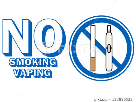 貼り紙看板イラストー禁煙No Smokingー 123889522