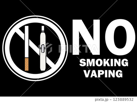 貼り紙看板イラストー禁煙No Smokingー 123889532