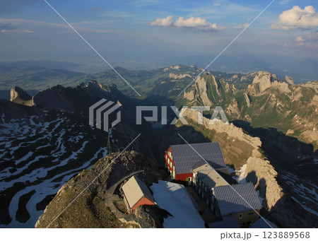 Old hotel on top of Mount Saentis, Switzerland. Old hotel on top of Mount Saentis, Switzerland. 123889568