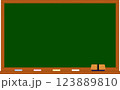 無地の黒板　フレーム　木目調 123889810
