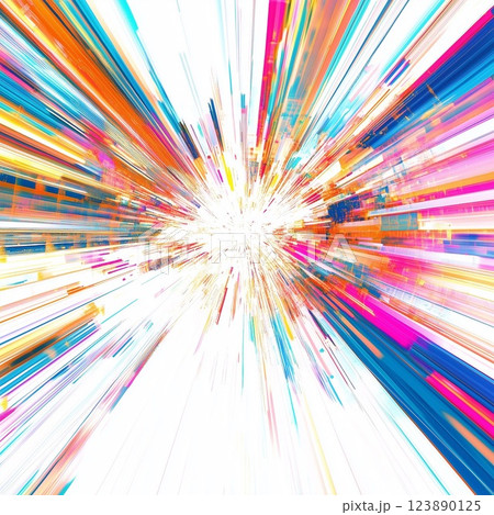 光と色彩が交差するエネルギーの爆発 光と色彩が交差するエネルギーの爆発 123890125