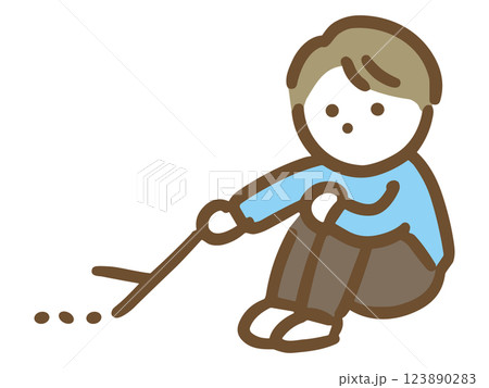 つまらなそうな若い男性 つまらなそうな若い男性 123890283