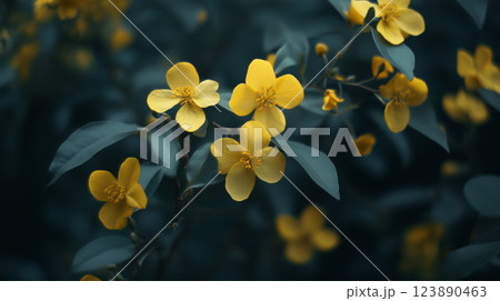 黄色の花の背景素材（Generative AI） 123890463