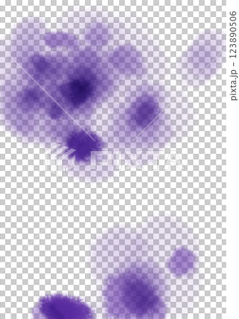 水彩の滲んだ紫の花の背景フレームイラスト 123890506