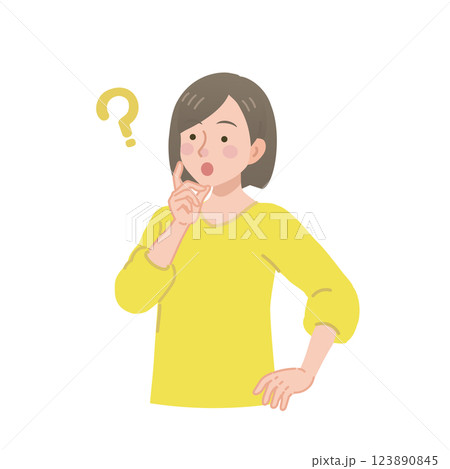 疑問に思う女性 123890845