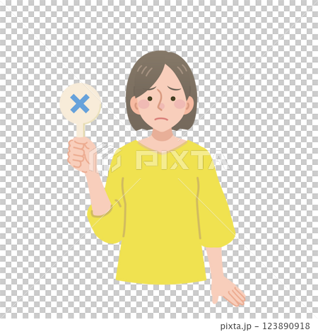 Woman holding a cross 123890918