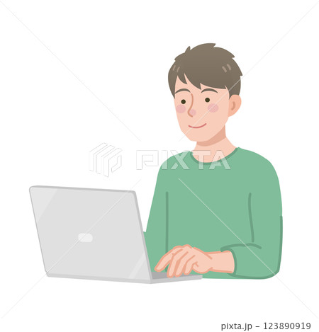 パソコンを操作する男性 123890919